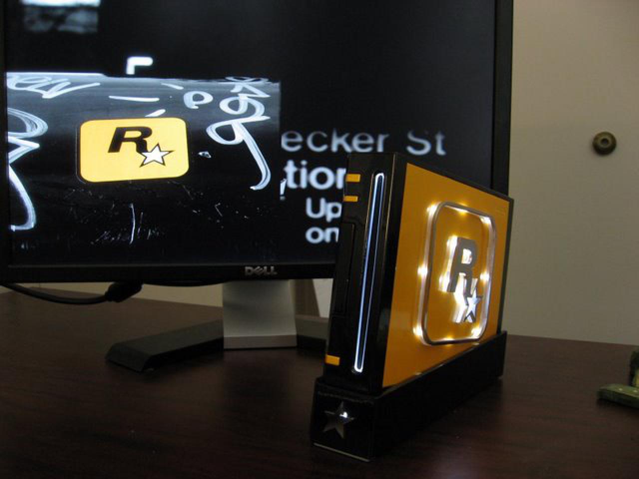 [23/07/2009] Gepimpte Wii mit Rockstar-Logo (2)