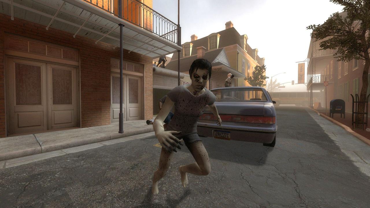 [04/07/2009] Küssen verboten: Dieser Zombie-Dame solltet ihr schleunigst aus dem Weg gehen. Einer der neuen Screenshots zu Left 4 Dead 2 für Xbox 360.