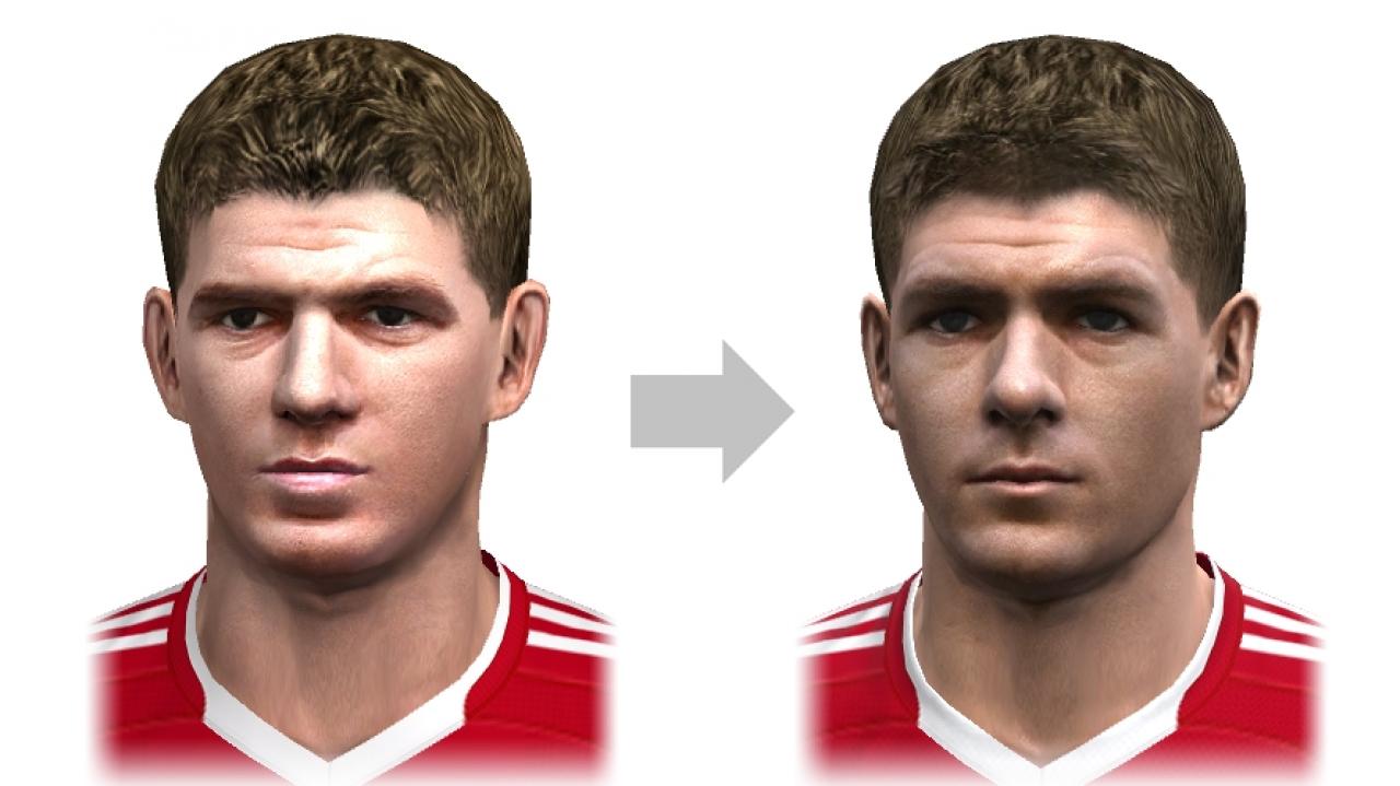 [16/07/2009] Steven Gerrard von Liverpool FC in PES 2009 (links) und PES 2010.