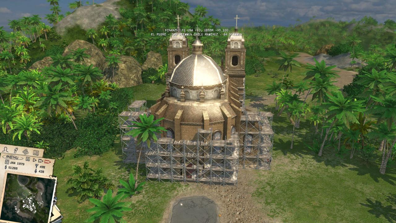 [25/09/2009] Mission 4: Mit dem Bau einer Kathedrale gewinnen wir die Kirchgänger unter den Wählern für unsere Sache. Außerdem lässt sich so der Erlass 