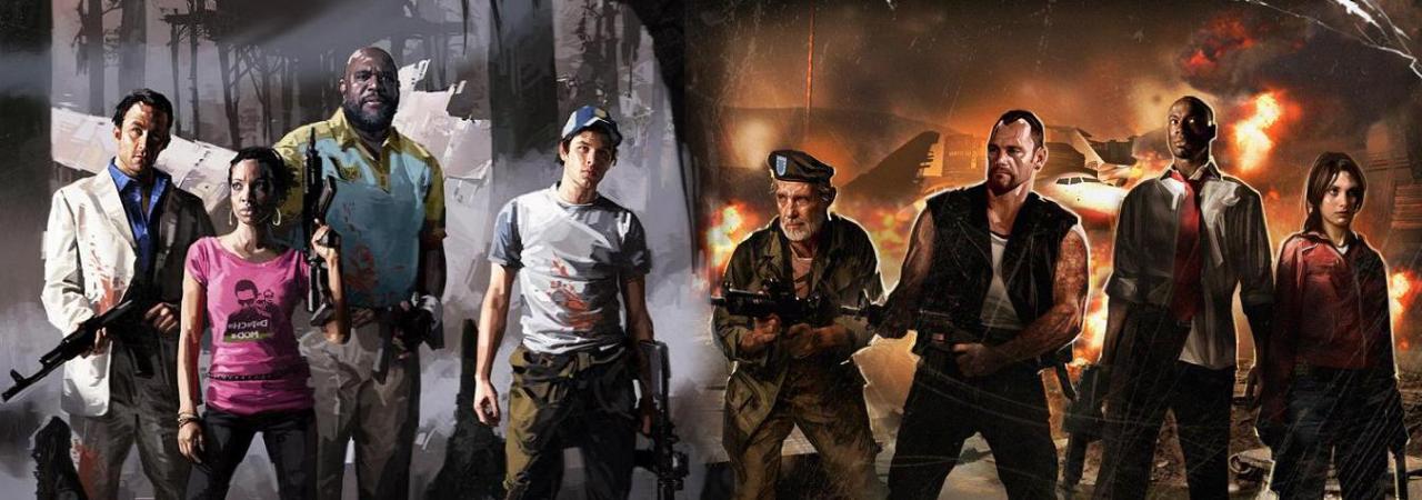 [12/09/2009] Neue Helden braucht das Land, oder doch nicht? In diesem Artwork seht ihr die alten sowie die neuen Überlebenden. Von links nach rechts: Nick, Rochelle, Coach sowie Ellis aus Left 4 Dead 2. Bill, Francis, Louis und Zoey aus Left 4 Dead (dt.).