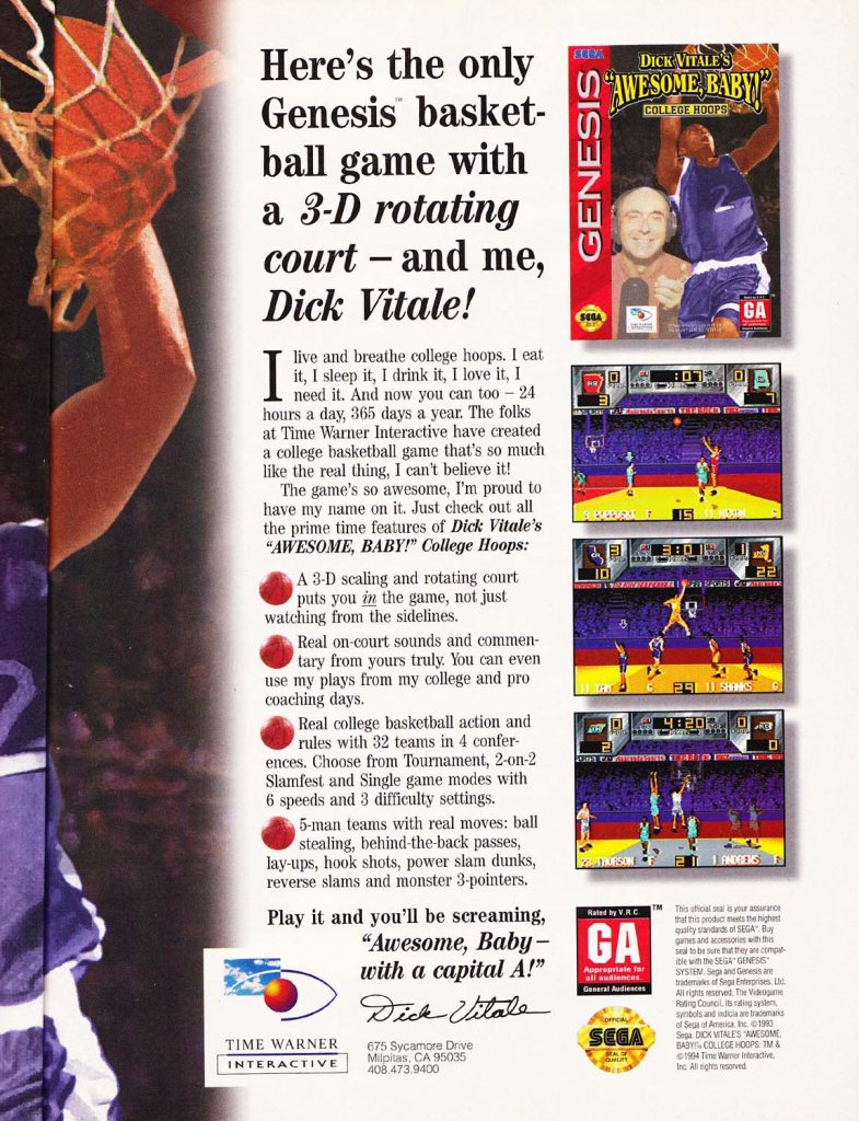 [02/10/2009] Dick Vitale's Awesome Baby College Hoops - bei DEM Titel macht's die Anzeige auch nicht mehr schlimmer...