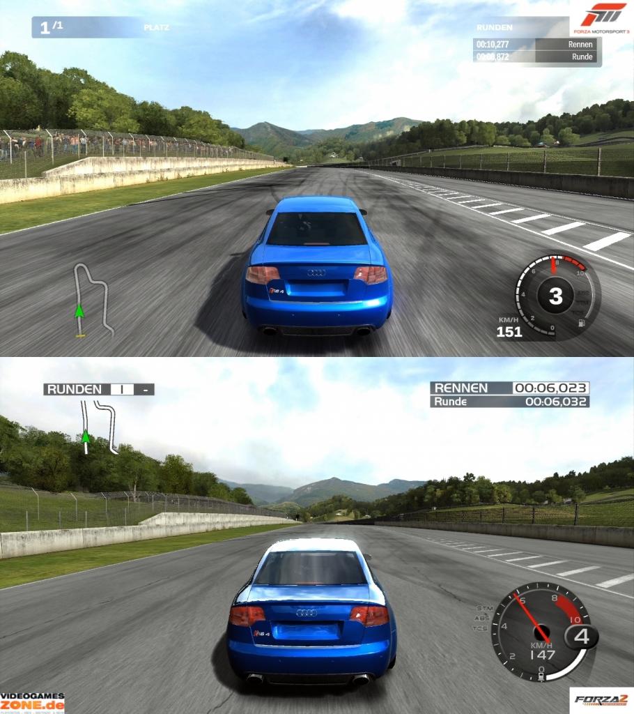 [09/10/2009] Screenshotvergleich zwischen Forza 3 und Forza 2 (oben: Forza 3; unten: Forza 2) (1)