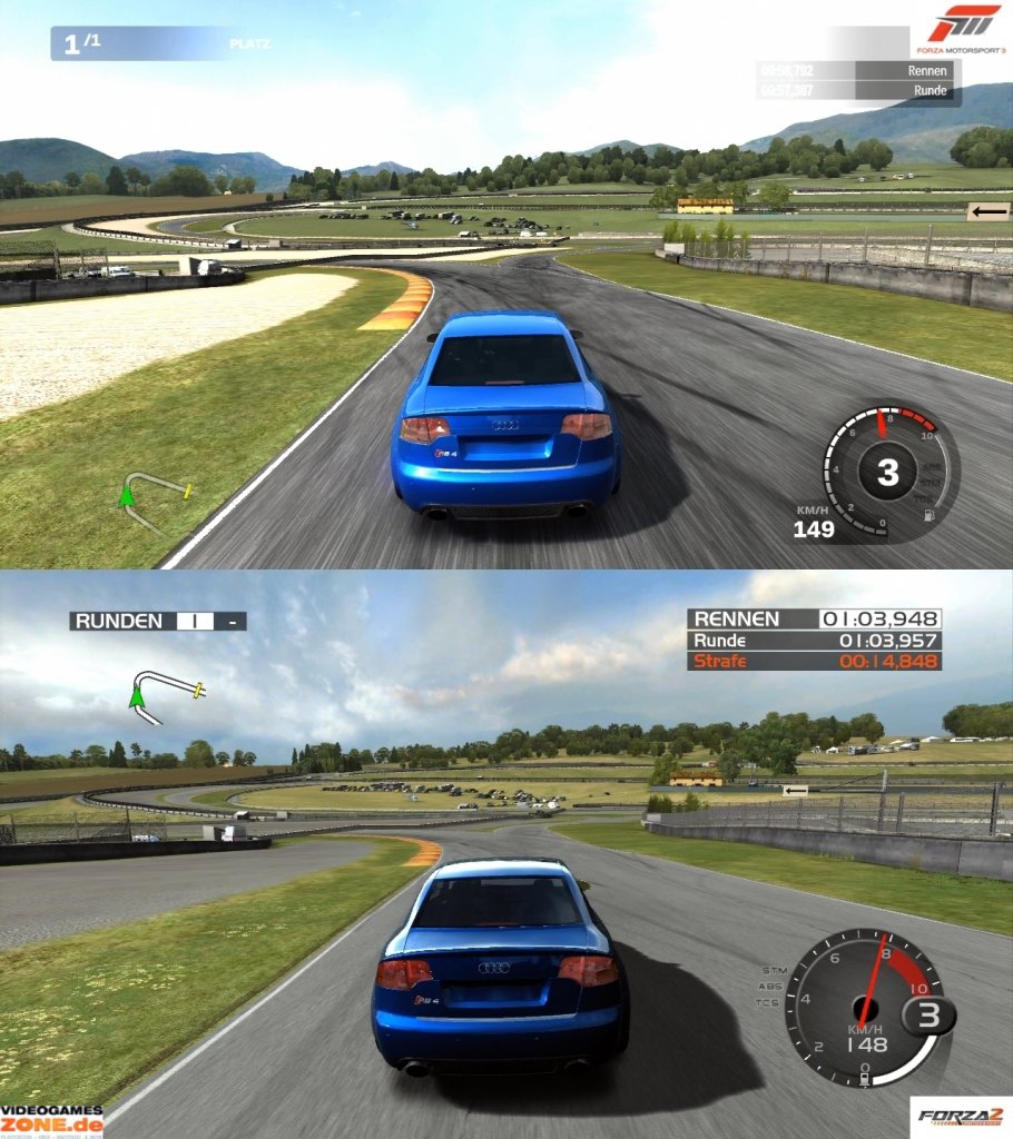 [09/10/2009] Screenshotvergleich zwischen Forza 3 und Forza 2 (oben: Forza 3; unten: Forza 2) (6)