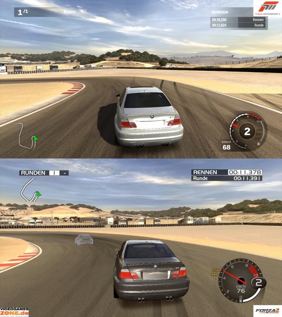 [09/10/2009] Screenshotvergleich zwischen Forza 3 und Forza 2 (oben: Forza 3; unten: Forza 2) (9)
