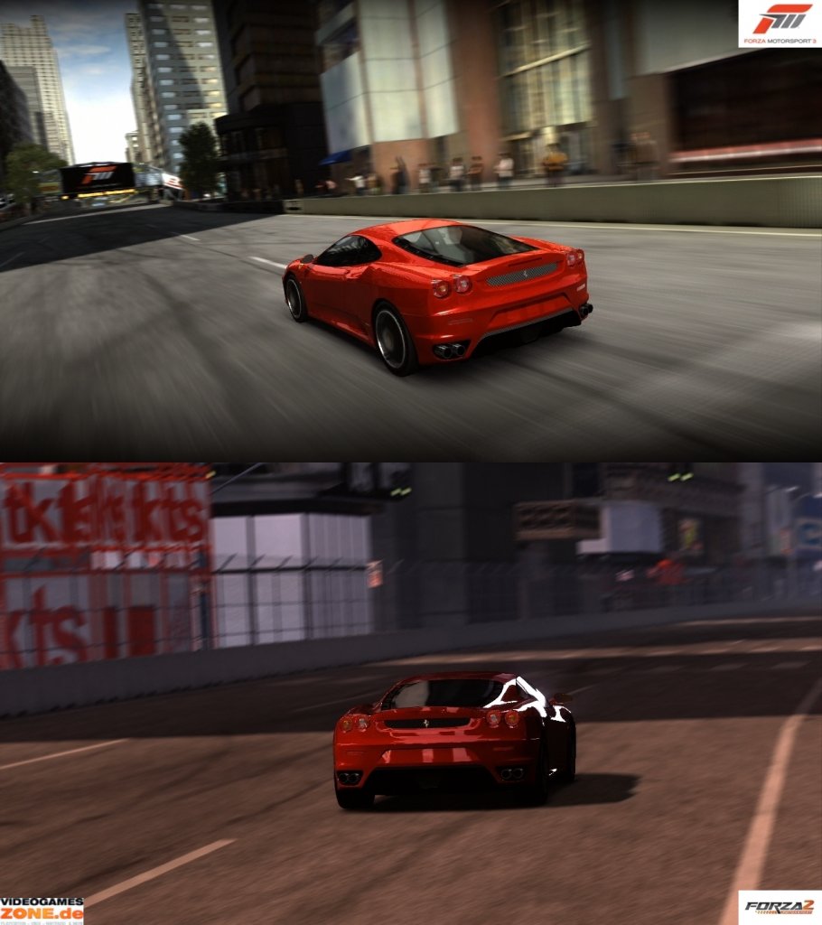 [09/10/2009] Screenshotvergleich zwischen Forza 3 und Forza 2 (oben: Forza 3; unten: Forza 2) (12)