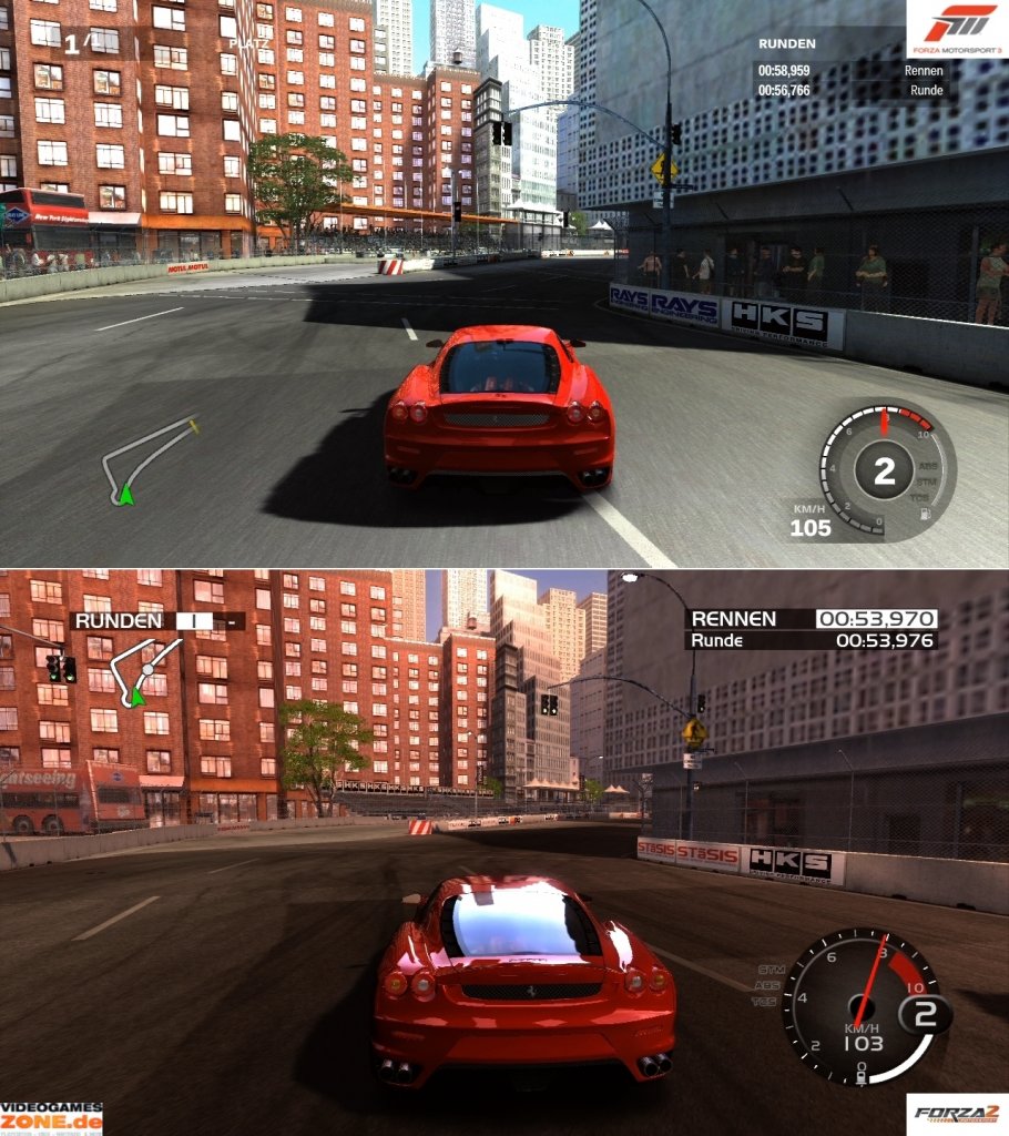 [09/10/2009] Screenshotvergleich zwischen Forza 3 und Forza 2 (oben: Forza 3; unten: Forza 2) (14)