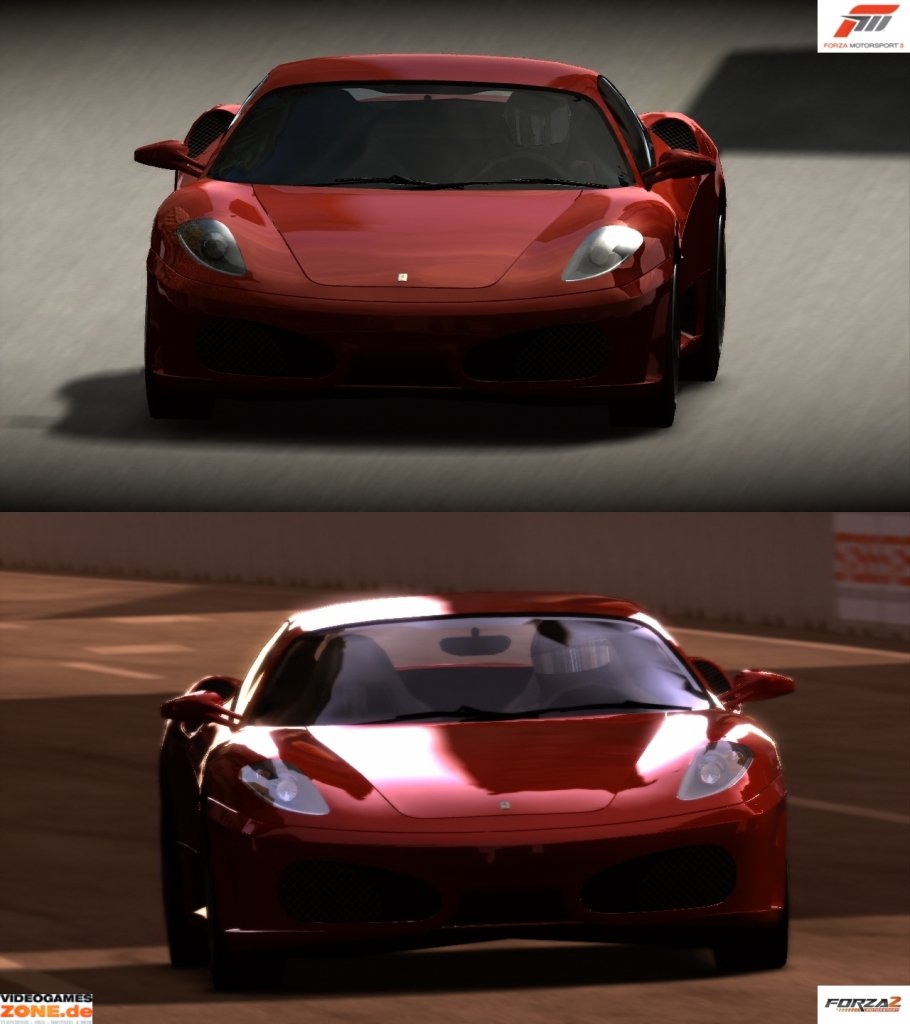 [09/10/2009] Screenshotvergleich zwischen Forza 3 und Forza 2 (oben: Forza 3; unten: Forza 2) (10)