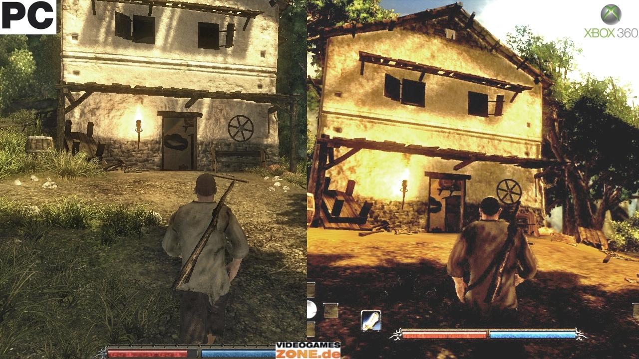 [02/10/2009] Risen: PC vs. Xbox 360 - Details an der Boden Textur und am Haus