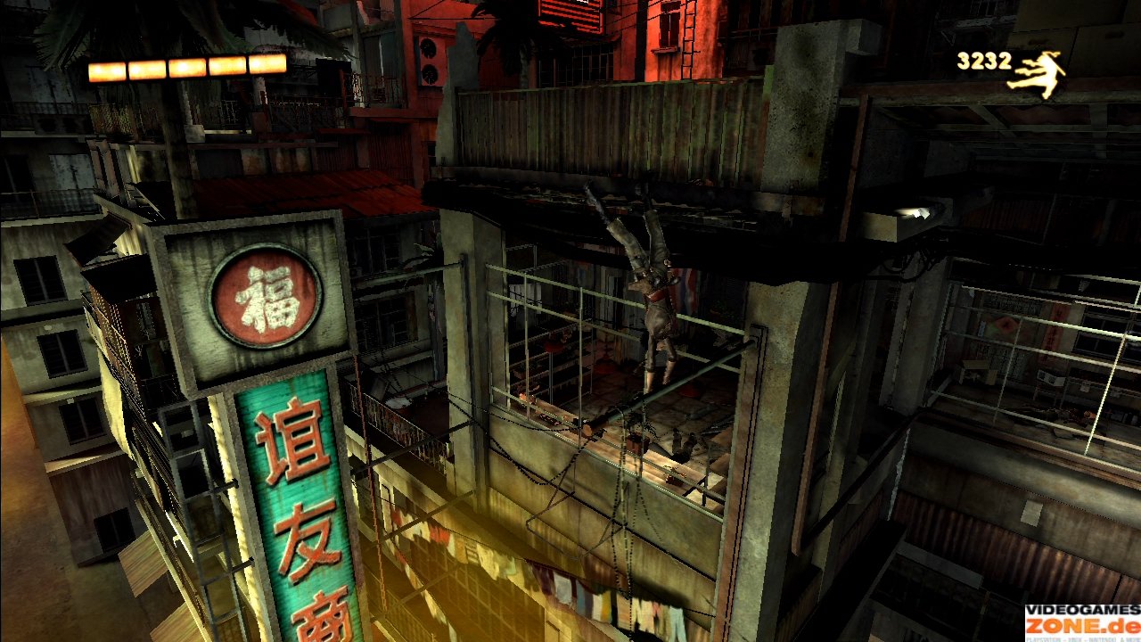 [23/10/2009] Akrobatik: Zwischen den größeren Ballereien klettert und springt ihr in bester Tomb-Raider-Manier durch die Levels.