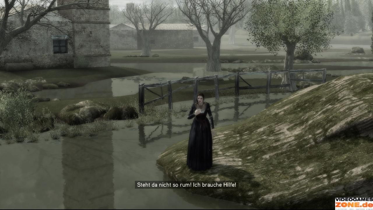 [18/11/2009] Bevor ihr nach Venedig übersetzen könnt, gibt es noch ein kleines Problem: Der Schiffskapitän will Ezio nicht mitnehmen, weil der Held keinen Pass besitzt. Just in diesem Moment ruft eine Dame in Not um Hilfe.