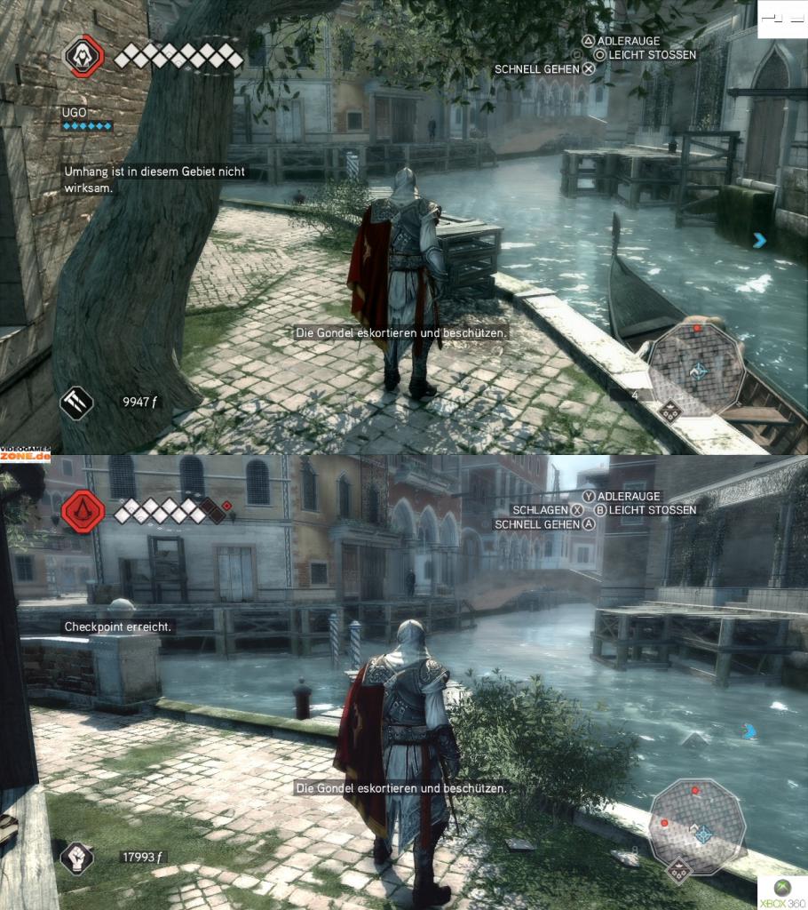 [17/11/2009] Assassins Creed 2 PS3 vs Xbox 360 - Die Kamera in der Xbox 360-Version ist etwas weiter weg