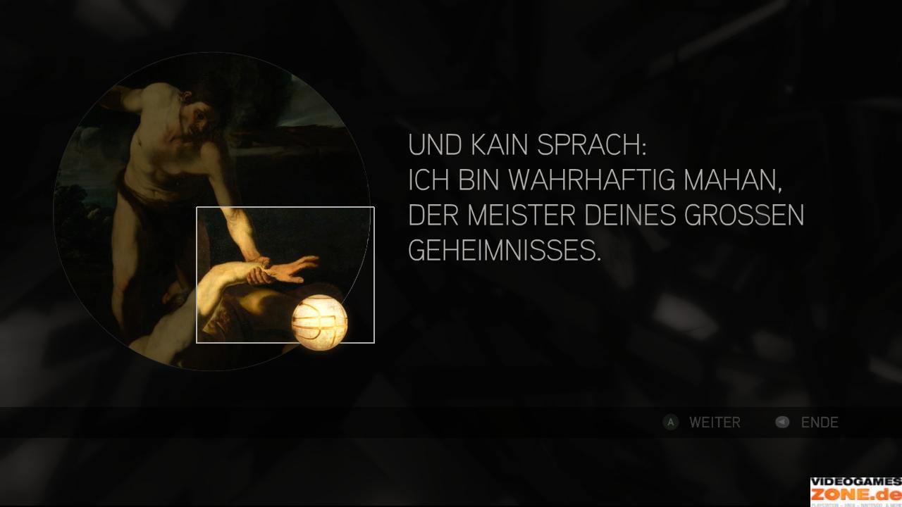 [18/11/2009] Bei den vier Darstellungen von Kain und Abel dreht ihr die Kreise so, dass sich die oben abgebildeten Gemälde ergeben. Fangt mit dem äußersten Kreis an und arbeitet euch nach innen vor. (3)