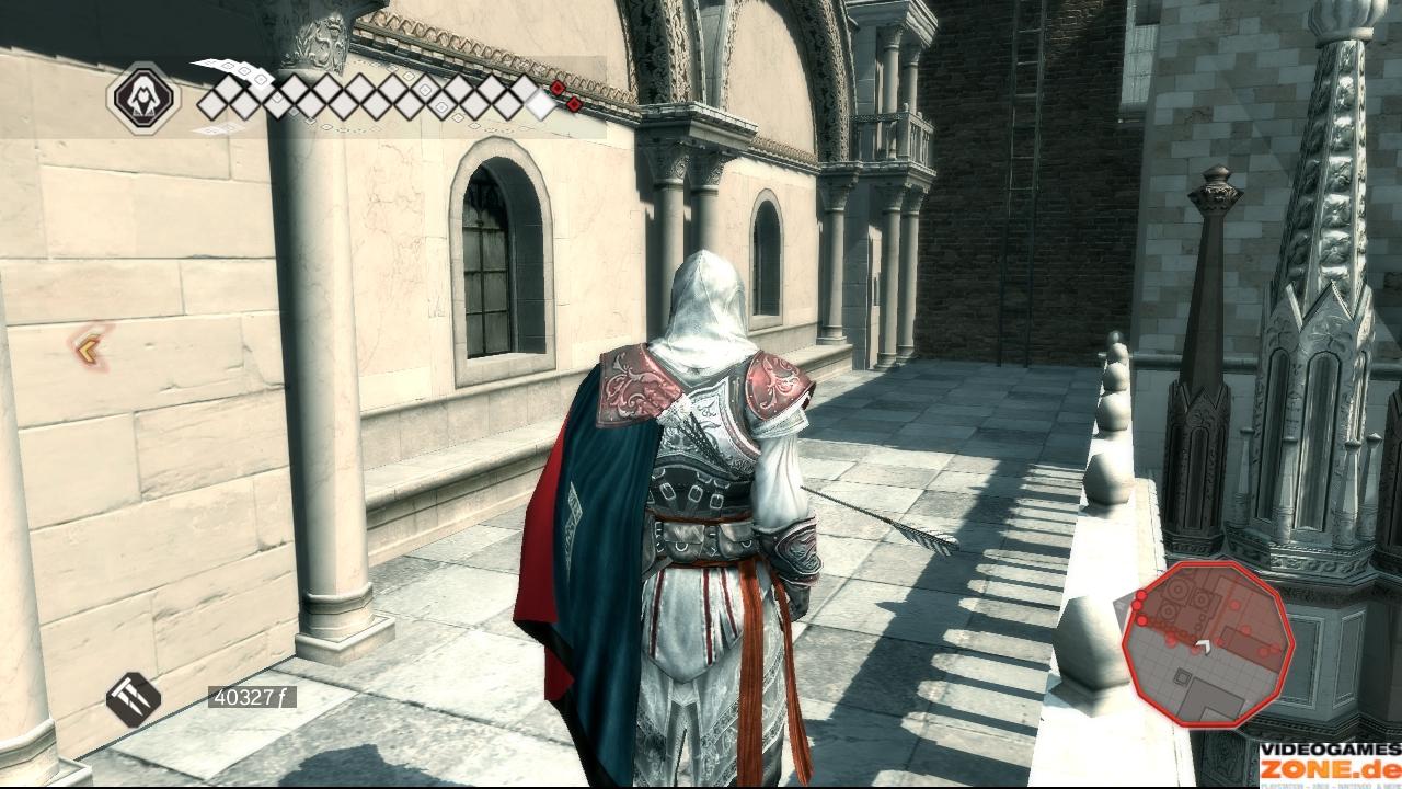 [18/11/2009] Der Zugang zum sechsten und letzten Grab ist schwer zu finden: Die Geheimtür befindet sich auf der Westseite der Basilika San Marco auf einem Dach in der Nähe einer Leiter. Nehmt euch beim Aufstieg vor den zahlreichen Bogenschützen in der Nähe in Acht!