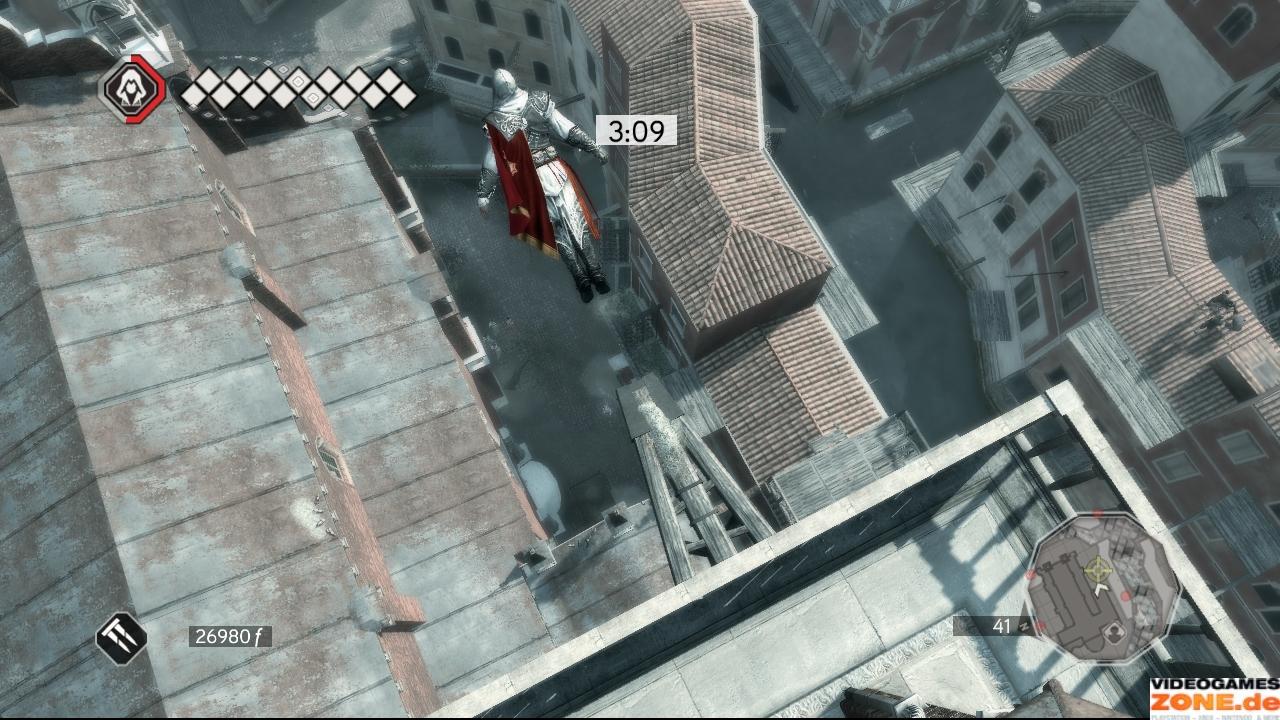[18/11/2009] Vom Aussichtspunkt stürzt ihr euch in die Tiefe und klettert unten aus dem Heuhaufen. Dort wartet bereits Rosa auf Ezio. Redet mit ihr, um die Mission abzuschließen.