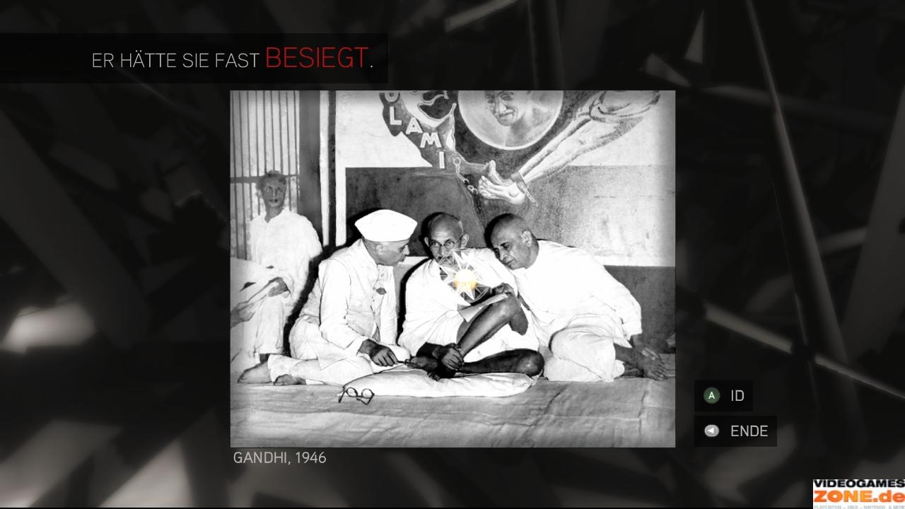 [18/11/2009] Sucht auf den Fotos von Houdini und Gandhi nach den Edenäpfeln auf Brusthöhe der Männer. Im nächsten Bildschirm lautet der Code 312. (2)
