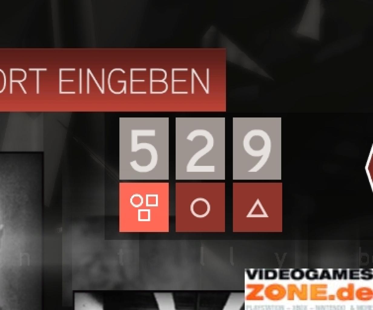 [18/11/2009] Gebt das Passtwort ein, dass ihr in unserer Grafik seht. Danach drückt ihr auf den großen, roten Knopf und sucht auf dem leeren Pergament nach der unsichtbaren Ziffernfolge links unten. (1)