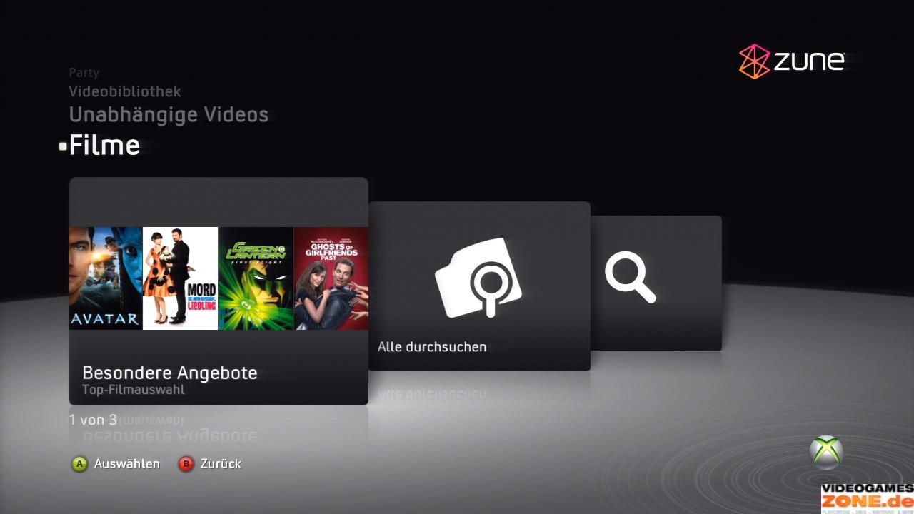 [17/11/2009] Der Zune-Marktplatz, ein aufgebohrter Video-Marktplatz.