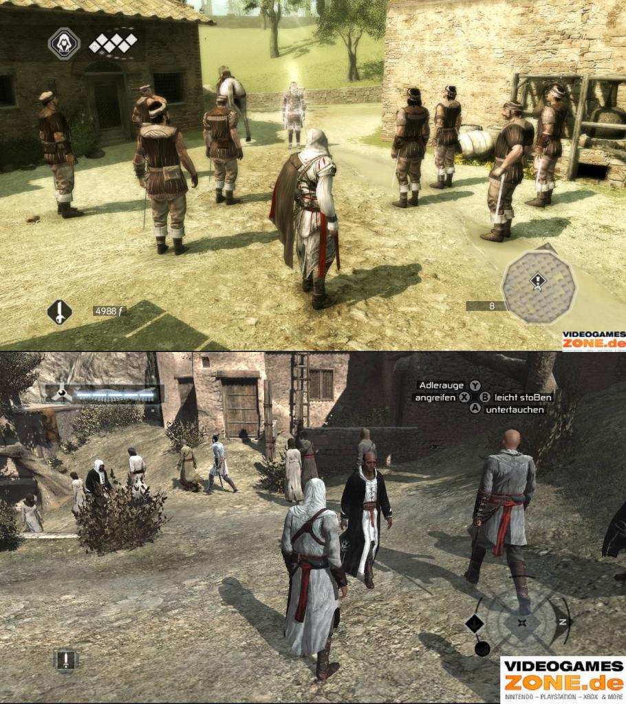 [18/11/2009] Assassin's Creed 2 (upper screen) vs. Assassin's Creed (lower screen) - Grafik Duell (2)