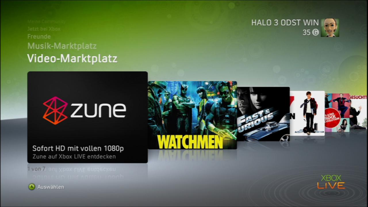[13/11/2009] Zune Filmangebot - Im Zune-Marktplatz dürft ihr euch Kinofilme in HD auf eure Festplatte streamen lassen. Seit dem Kinect-Update vor wenigen Tagen wurde die Xbox 360-Online-Videothek um jede Menge Filme erweitert