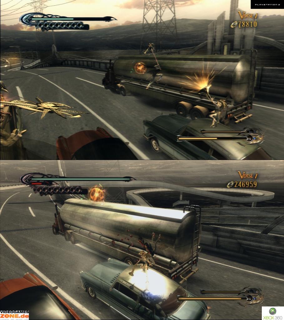 [18/12/2009] Bayonetta Grafik-Vergleich zwischen PS3-(oben) und Xbox-360-Version (unten). (12)