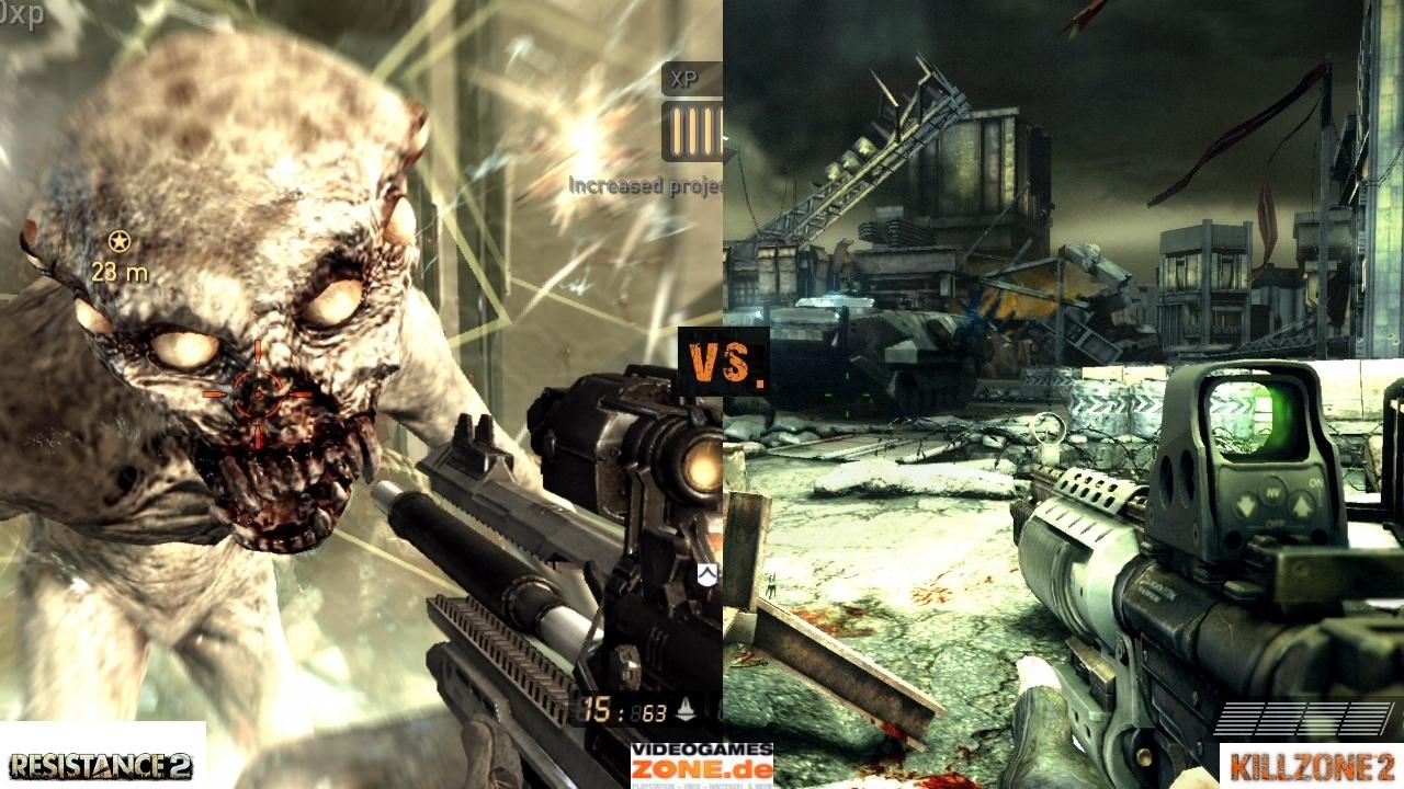 [10/12/2009] Resistance 2 vs. Killzone 2 - Unser Sieger: Killzone 2 - Fette Optik und dicke Action reichen aus.