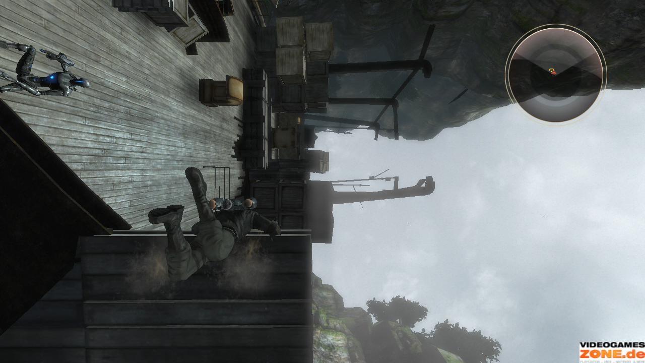 [20/01/2010] Panik auf der Titanic: Das senkrecht am Berg hängende Schiff gehört zu den außergewöhnlichen Locations im Spiel.