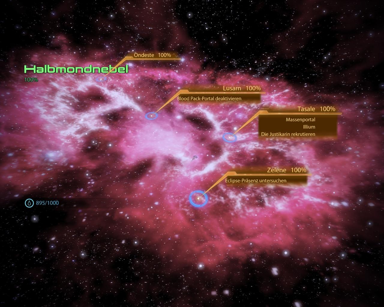 [22/01/2010] Schön: Die Sternenkarte zeigt nun an, welche Planeten und Orte man schon erforscht hat, außerdem sind alle aktiven Quests in einem Gebiet angegeben. Ein banales Feature zwar, doch in Mass Effect 1 hat man es noch schmerzlich vermisst!