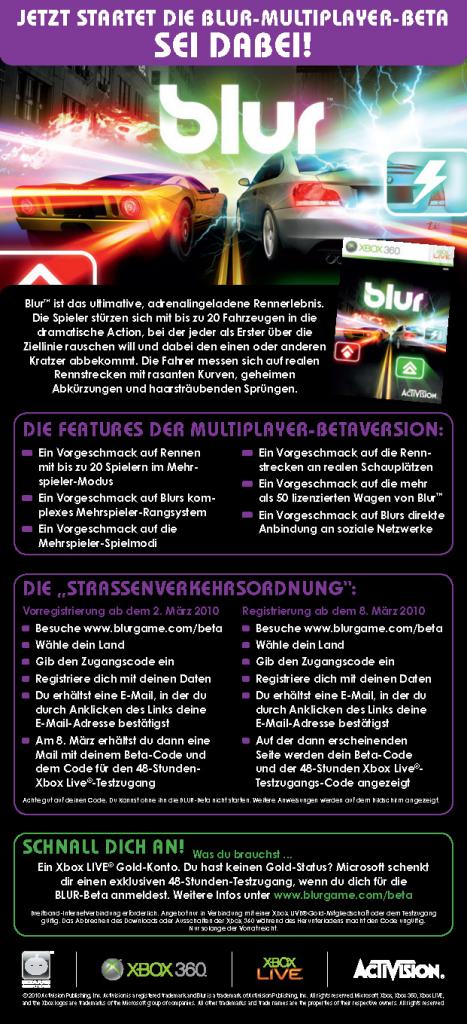 [11/03/2010] Blur-Multiplayer-Beta: So aktiviert ihr den Code