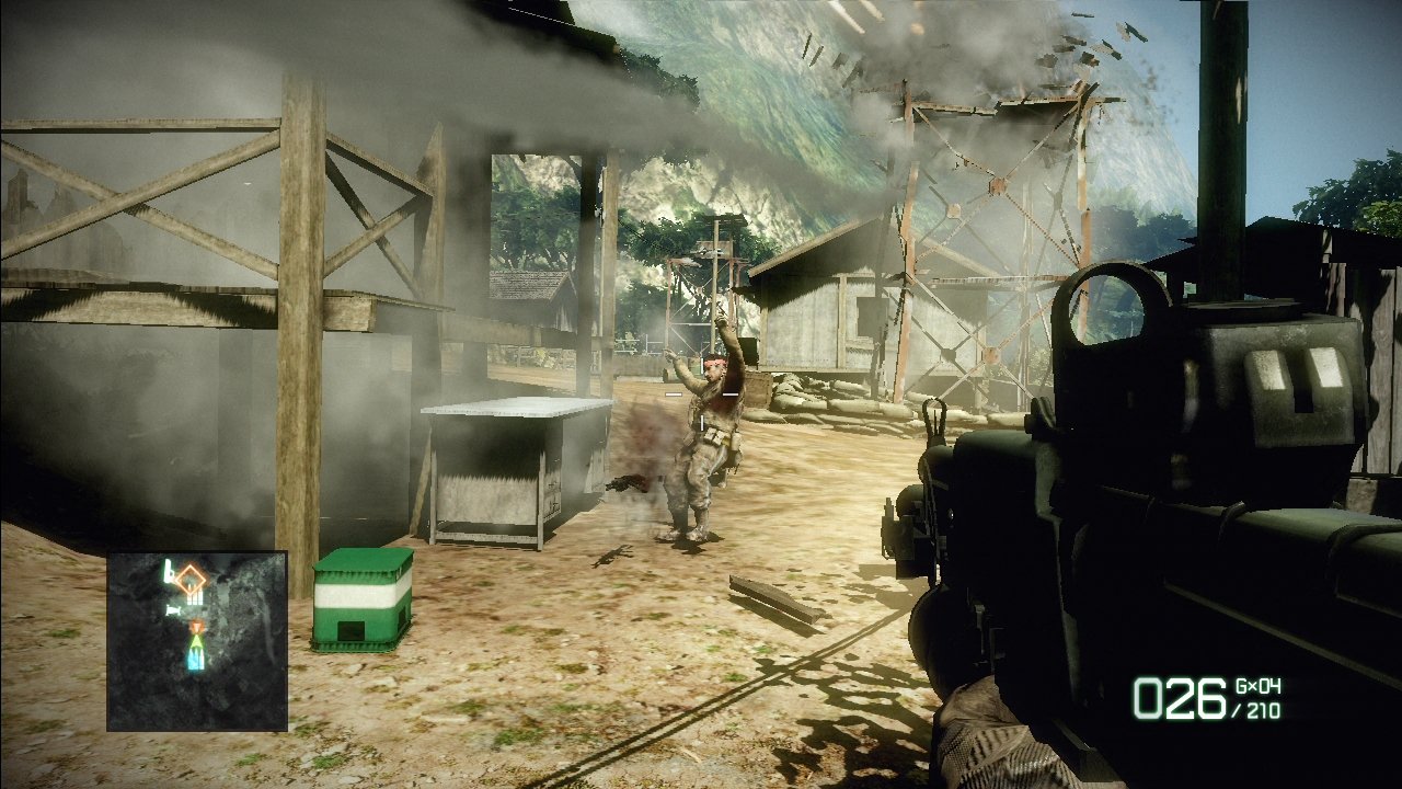 [01/03/2010] Battlefield Bad Company 2 im Test - Kanonenfutter: Sobald es euch gelungen ist, die KI-Gegner zu flankieren, könnt ihr problemlos ganze Stützpunkte erobern.