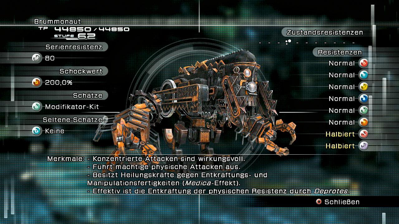 [19/03/2010] Brummonaut - Phase 2: STÄRKEN: Sehr viele HP, starke Attacken, hohe Serienresistenz, schadensresistent - SCHWÄCHEN: Kaum Zustandsresistenzen