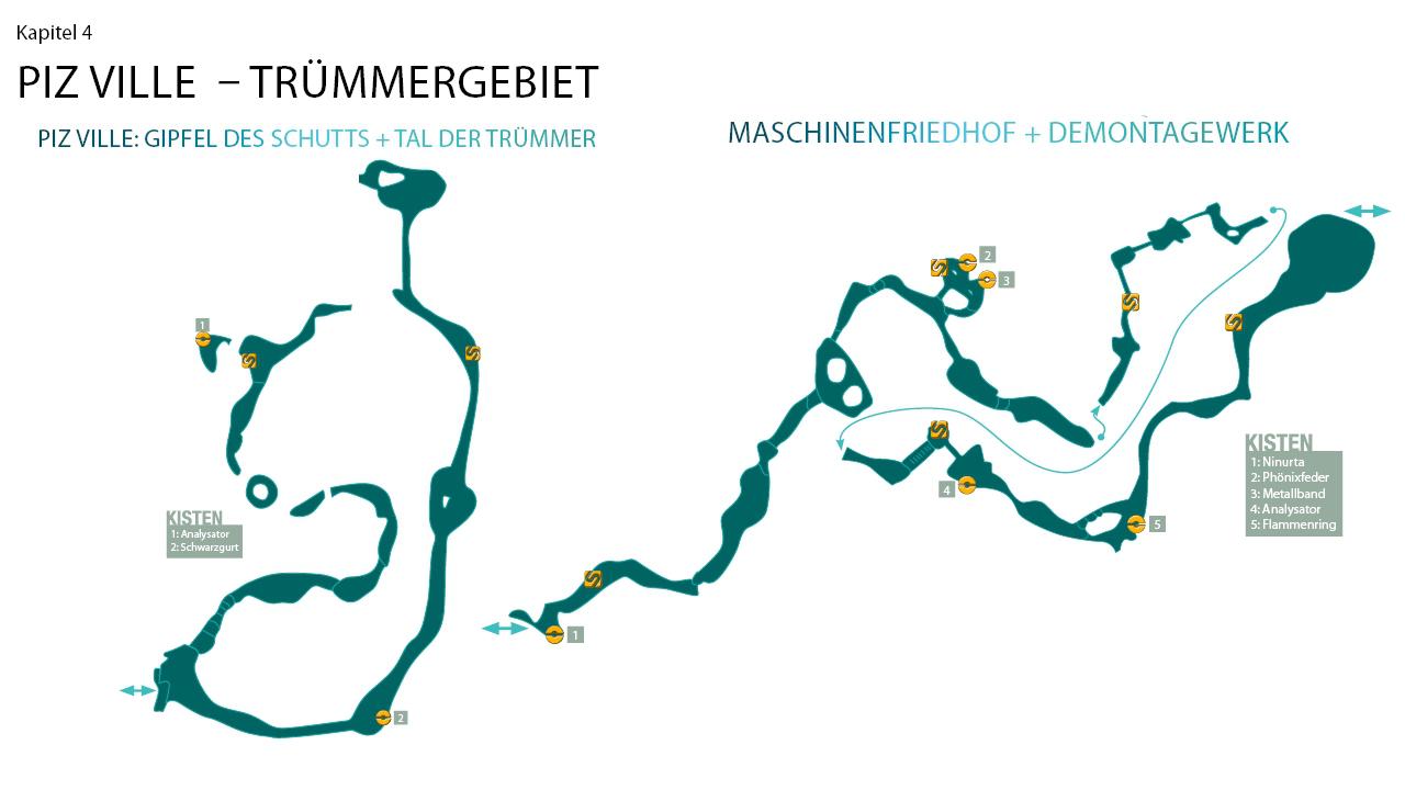 [19/03/2010] Kapitel 4: Piz Ville - Trümmergebiet: Piz Ville: Gipfel des Schutts + Tal der Trümmer + Maschinenfriedhof + Demontagewerk