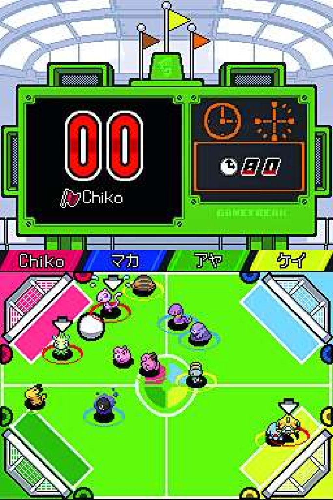[26/03/2010] Fußball ist nicht nur bei uns sehr populär, König Fußball regiert auch in der Welt der Pokémon. Die Regeln sind allerdings etwas anders als bei uns: Nicht zwei, sondern gleich vier Teams treten gleichzeitig an. Für jeden Treffer gibt's einen Punkt, kassiert ihr hingegen ein Tor, verliert ihr einen Punkt. Später kommt noch ein zweiter Ball ins Spiel.