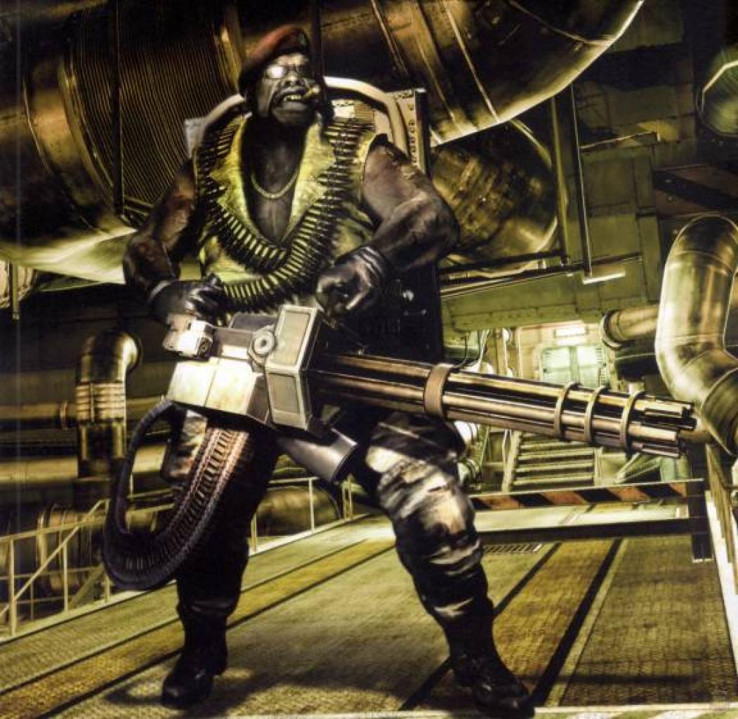 [02/03/2010] Logisch?! - Chris Redfield schleppt die schwere Gatling ohne Kraftverlust bis zum Ende des Spiels mit sich rum.