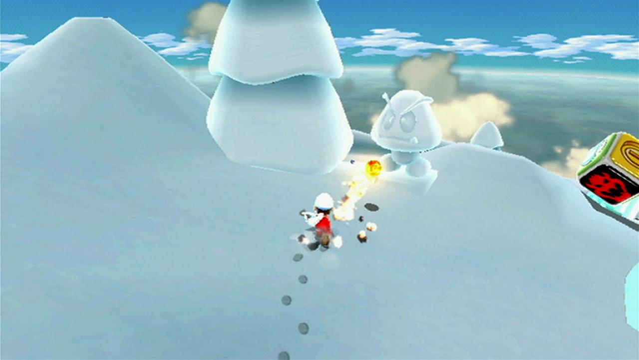 [01/04/2010] Super Mario Galaxy 2 - Winterlich wird es auch in einer Galaxy in Super Mario Galaxy 2 auf der Nintendo Wii. Mario nutzt hierfür die wärmende Feuerblume, um vereiste Gumbas und Bowser-Statuen zu zerstören.