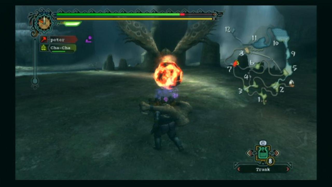 [14/05/2010] Der Rathian lässt sich am besten von der Seite angreifen. Den Feuerbällen des Drachen sollten wir tunlichst ausweichen und die kurze Zeit der Starre nutzen, um Klauen und Kopf des Monstrums mit Schlägen einzudecken.