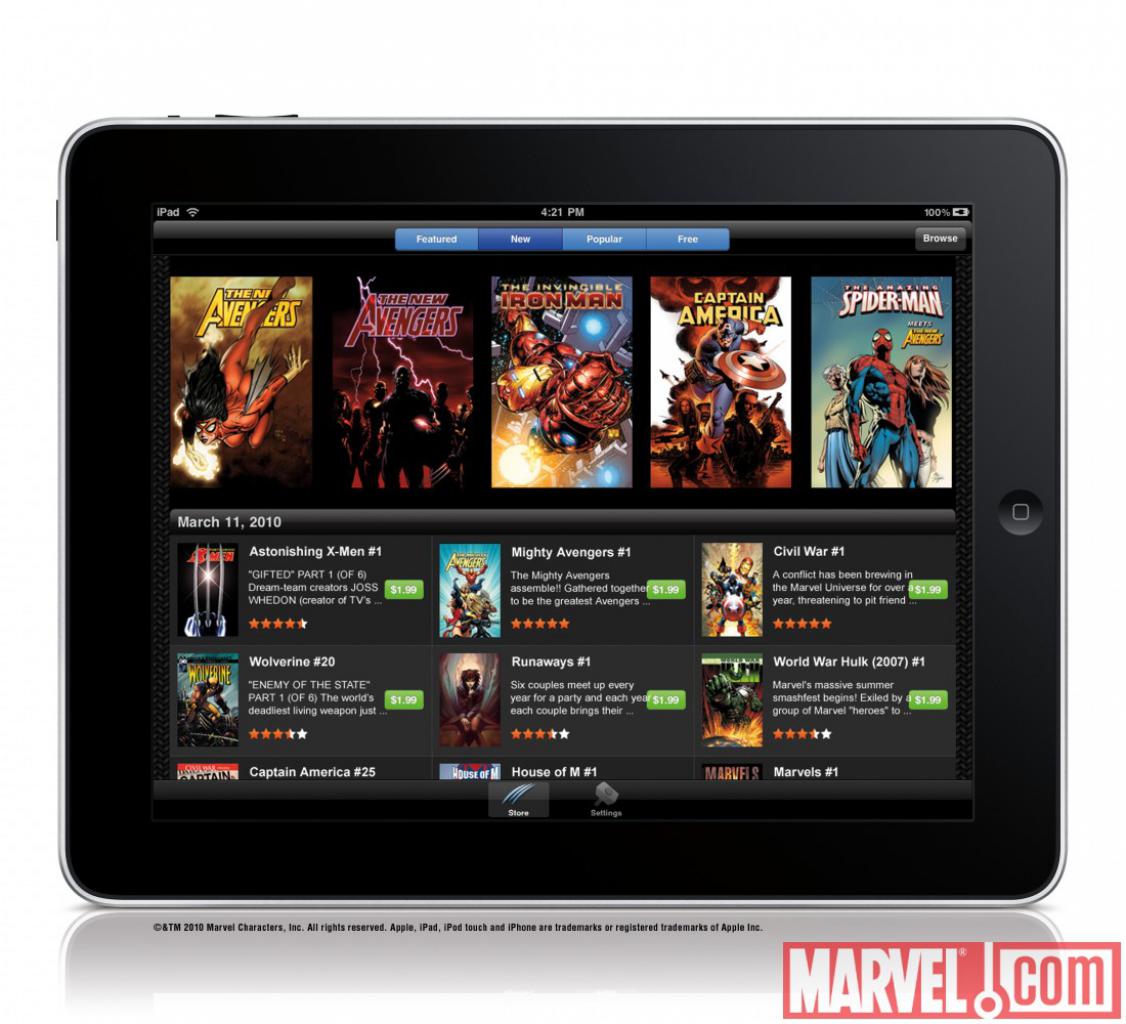 [28/05/2010] Die App von Marvel Comics richtet sich natürlich an alle Comic-Leser. Damit lassen sich die Comicbücher aus dem Verlag online kaufen und direkt lesen. Dazu lassen sich ältere Hefte einsehen, zum Beispiel die Erstausgaben von Spiderman und X-Men. Die Hefte kosten 1,99 Euro.