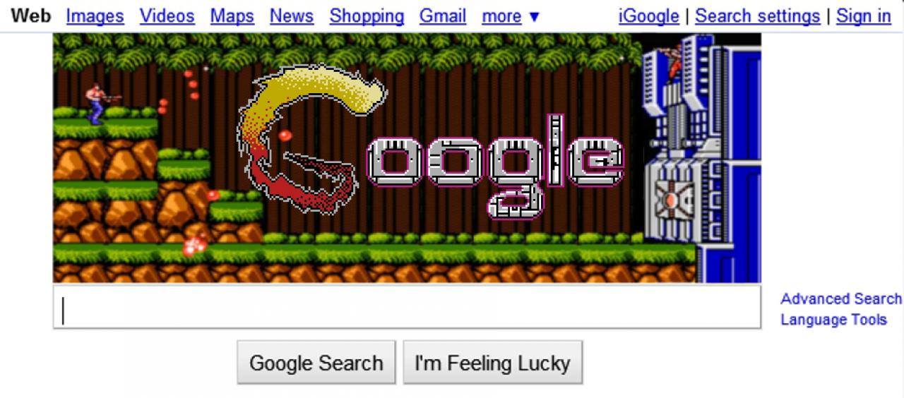 [31/05/2010] Google-Logos im Videospiele-Design: Contra