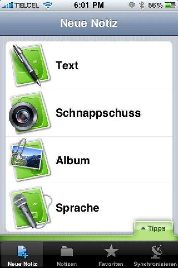 [28/05/2010] Evernote wird als Erweiterung des Gedächtnisses angepriesen. Damit lassen sich alle Notizen, Schnappschüsse und sonstige gedanklichen Einfälle sammeln, sortieren, kategorisieren und mit anderen Computern synchronisieren. Damit zukünftig keine noch so kleine Idee, kurioser Gedanke oder wahnwitziger Geistesblitz verloren geht.
