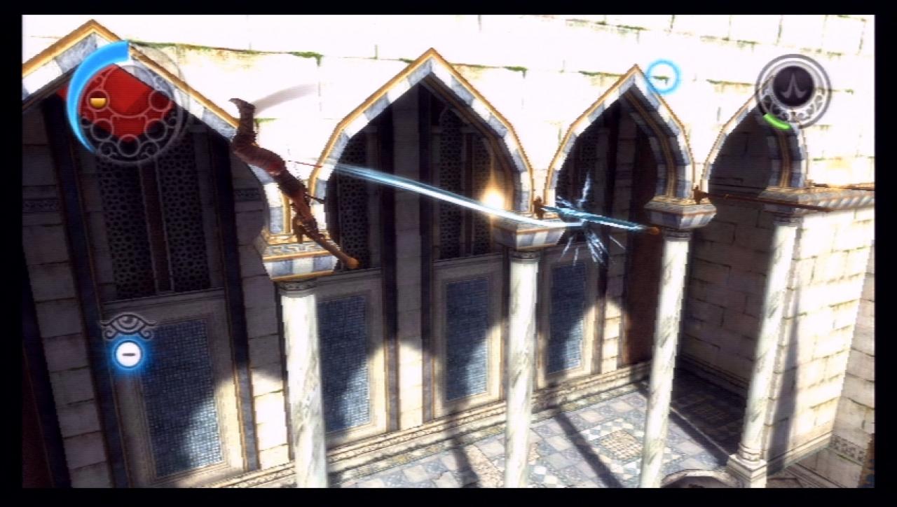 [21/05/2010] Prince of Persia: Die vergessene Zeit für Wii im Test - Eine Markierung zeigt euch an, wohin ihr genau springt und sorgt so dafür, dass ihr seltener in die Tiefe stürzt. 