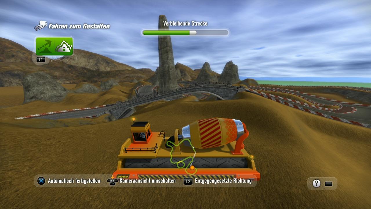 [10/05/2010] ModNation Racer-Test: Auch gestalten lassen sich die erstellten strecken mit allerlei Items.
