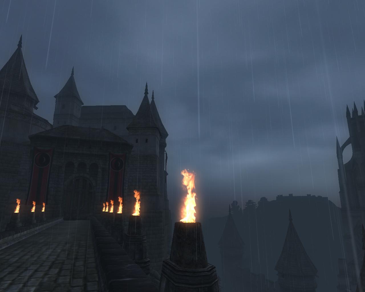 [27/05/2010] Regeneffekte: Olivion - In Fallout 3 haben wir den Regen vermisst. In Oblivion gießt es teilweise in Strömen. Die sonst so bunte Fantasy-Welt erstarrt in einem kühlen Grau. Absolut beeindruckend.