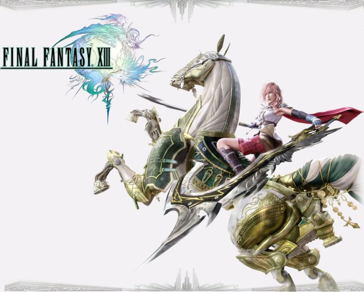 [31/05/2010] Final Fantasy 13: Auch in Final Fantasy 13 gibt es keine Pferde im herkömmlichen Sinne. Lightings Esper Odin bietet aber kraftvolle Aktionen in Gestalt eines Pferdes. Perfekt inszeniert.