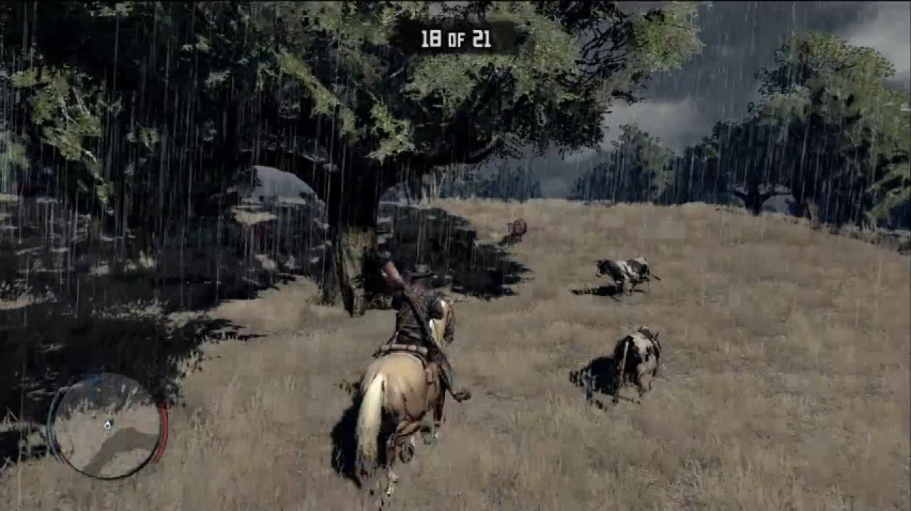 [27/05/2010] Regeneffekte: Red Dead Redemption - Die Wetteränderungen im neuen Rockstar-Western sind absolut grandios inszeniert. Es gießt teilweise in Strömen. Wechselt das Wetter von Regen zu Sonne gibts einen Regenbogen und trocknende Schotter-Straßen.