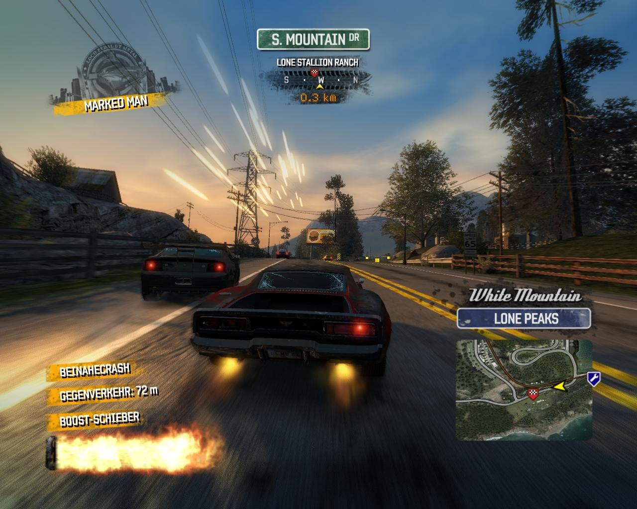 [04/06/2010] Burnout ParadiseDass nicht nur Rollenspiele und Shooter von der Open-World profitieren, zeigen Rennspiele wie Burnout Paradise. Hier steht dem Spieler für die rasanten Fahrmanöver die ganze fiktive, abwechslungsreiche Stadt Paradise City zur Verfügung. 
