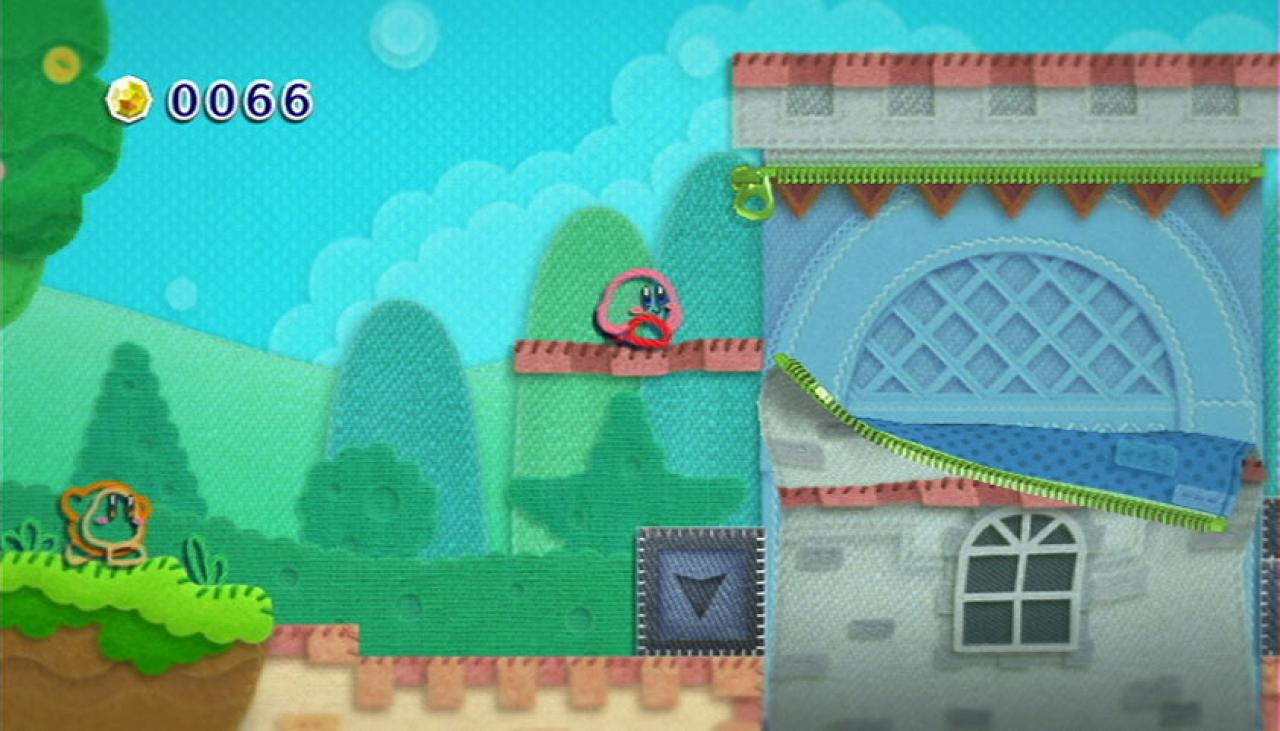 [16/06/2010] Kirby - Der knuddelige Held könnte auch auf dem 3DS in einem 2D-Jump & Run auftreten. In der Nähmaschinen-Optik dürfen die fallenden Stoffteile auf den Spieler zukommen. Auch Reißverschlüsse klappen nach vorne auf - zumindest in der Theorie.