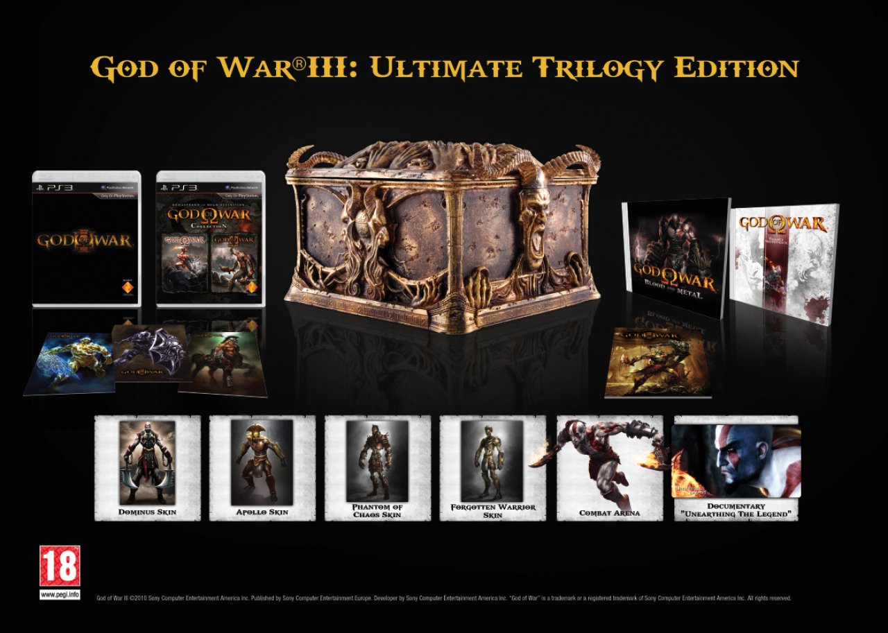 [12/07/2010] God of War - Ultimate Trilogy Edition - Drei Spiele in einer todschicken Pandora's Box. Diese hat ein Geheimfach, in dem ihr gern Zeugs verstecken dürft.
