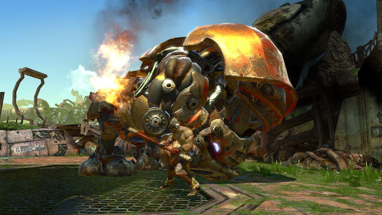 [19/08/2010] Wauwow: Bosskämpfe wie gegen diesen riesigen Roboterhund gehören zu den spielerischen Highlights. 