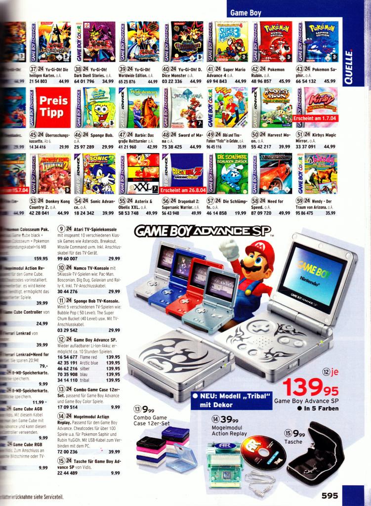[29/08/2010] Stand auf Millionen Wunschzetteln: Typisch für Nintendos Gameboy Advance SP war das 