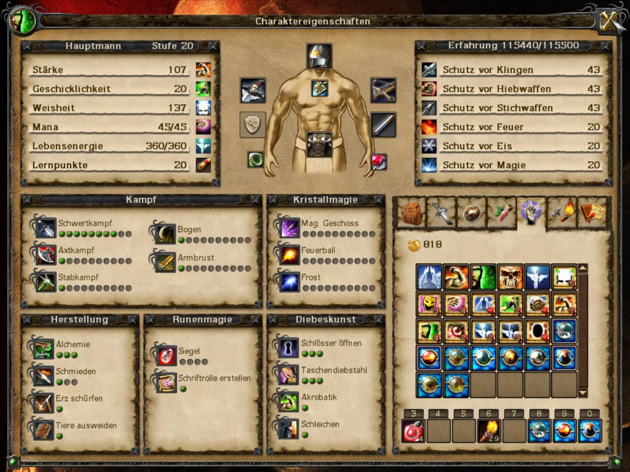 [16/08/2010] Weitere Spiele mit Inventar - RISEN